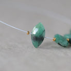 Natural Emerald Marquise Beads Faceted 11mm Briolette Stone Gemstone Bead for DIY Jewelry Making Gift Beads May Birthstone