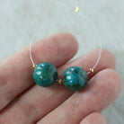11.5mm Rare Malachite Chrysocolla Beads Round Smooth Pair Malacholla Natural Gemstone for DIY Jewelry Making Earrings