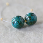 11.5mm Rare Malachite Chrysocolla Beads Round Smooth Pair Malacholla Natural Gemstone for DIY Jewelry Making Earrings