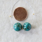 11.5mm Rare Malachite Chrysocolla Beads Round Smooth Pair Malacholla Natural Gemstone for DIY Jewelry Making Earrings