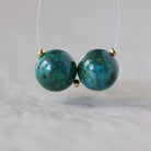 11.5mm Rare Malachite Chrysocolla Beads Round Smooth Pair Malacholla Natural Gemstone for DIY Jewelry Making Earrings