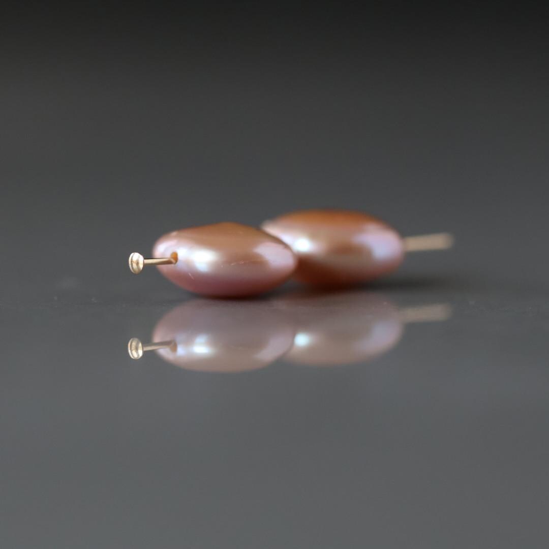 Rare Metallic Baroque Freshwater Pearl Coin Beads 11mm 13mm Pink Purple Pearls 2 PCs Beading Crafter Gift June Birthstone DIY Jewelry