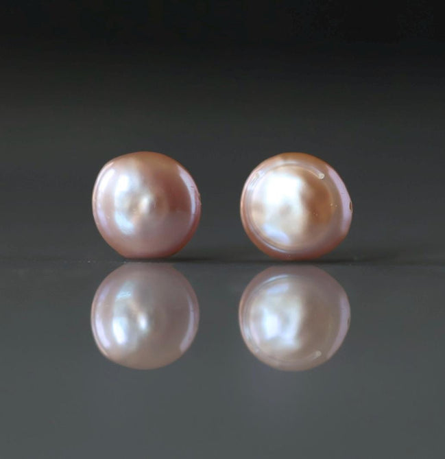 Rare Metallic Baroque Freshwater Pearl Coin Beads 11mm 13mm Pink Purple Pearls 2 PCs Beading Crafter Gift June Birthstone DIY Jewelry