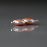 11mm 13mm Baroque Pink Freshwater Pearl Beads - Coin Natural Gemstone 2 Pcs