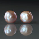 11mm 13mm Baroque Pink Freshwater Pearl Beads - Coin Natural Gemstone 2 Pcs