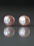 11mm 13mm Baroque Pink Freshwater Pearl Beads - Coin Natural Gemstone 2 Pcs
