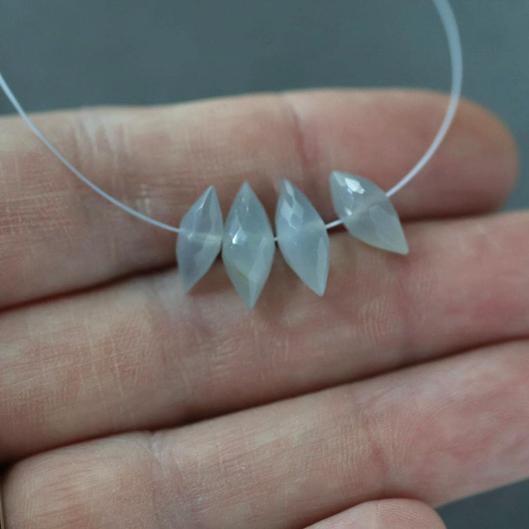 11mm AAA Dark Gray Moonstone Beads Rondelle Faceted 4 Pcs Gemstone Beads for Silk Knotting Jewelry Making DIY Necklace Earrings