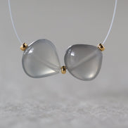 11mm AAA Gray Moonstone Heart Beads Smooth 2 Pcs Natural Gemstone for DIY Jewelry Making Necklace Earrings Supplies
