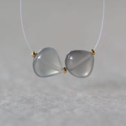 11mm AAA Gray Moonstone Heart Beads Smooth 2 Pcs Natural Gemstone for DIY Jewelry Making Necklace Earrings Supplies