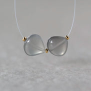 11mm AAA Gray Moonstone Heart Beads Smooth 2 Pcs Natural Gemstone for DIY Jewelry Making Necklace Earrings Supplies