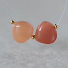 11mm AAA Peach Moonstone Heart Beads Smooth 2 Pcs Natural Gemstone for DIY Jewelry Making Necklace Earrings Supplies