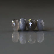 11mm AAA Dark Gray Moonstone Beads Rondelle Faceted 4 Pcs Gemstone Beads for Silk Knotting Jewelry Making DIY Necklace Earrings
