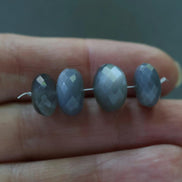 11mm AAA Dark Gray Moonstone Beads Rondelle Faceted 4 Pcs Gemstone Beads for Silk Knotting Jewelry Making DIY Necklace Earrings