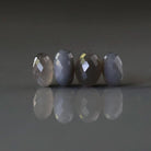 11mm Dark Gray Moonstone Beads - Faceted Rondelle Natural Gemstone 4 Pcs