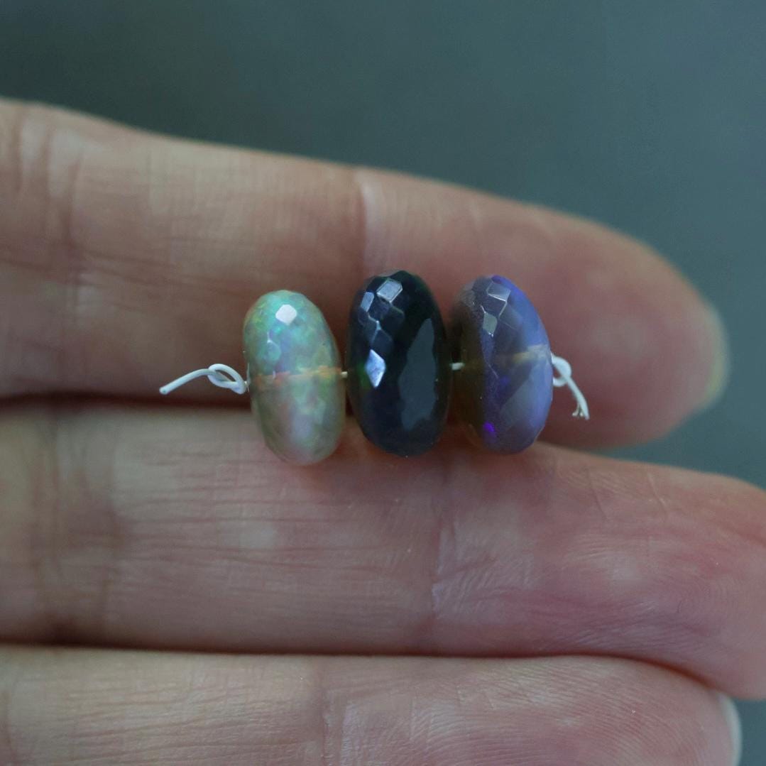 Large 10-11mm Ethiopian Opal Beads Natural Disco Welo Opal Genuine Bead For Jewelry Making Beading Craft Gift Beads October Birthstone