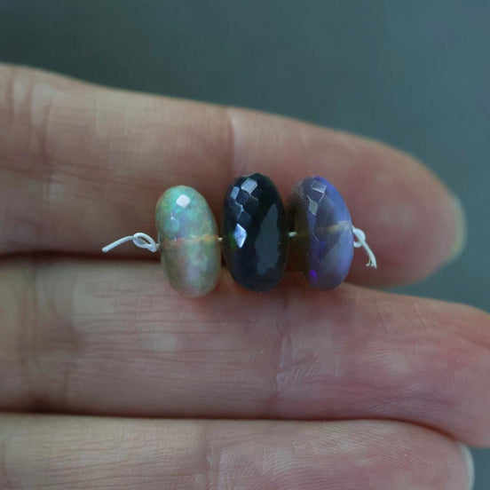 Large 10-11mm Ethiopian Opal Beads Natural Disco Welo Opal Genuine Bead For Jewelry Making Beading Craft Gift Beads October Birthstone