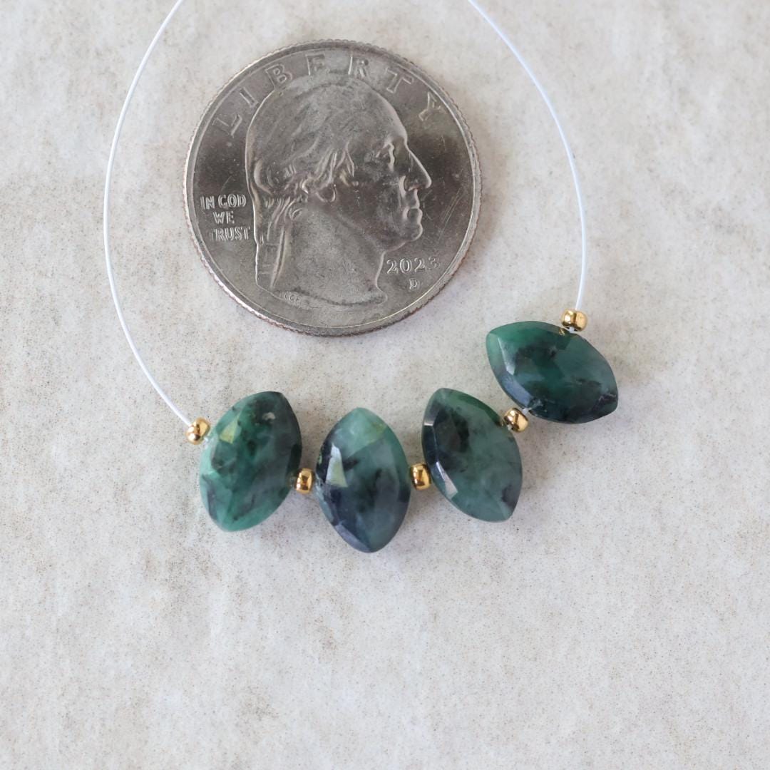 11mm Natural Emerald Marquise Beads Faceted Briolette Stone Gemstone Bead for DIY Jewelry Making