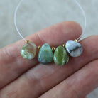 11mm Peruvian Green Opal Briolette Beads Smooth Teardrops 4 Pcs Natural Gemstone for DIY Jewelry Making