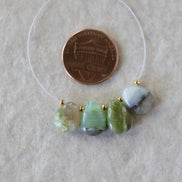 11mm Peruvian Green Opal Briolette Beads Smooth Teardrops 4 Pcs Natural Gemstone for DIY Jewelry Making