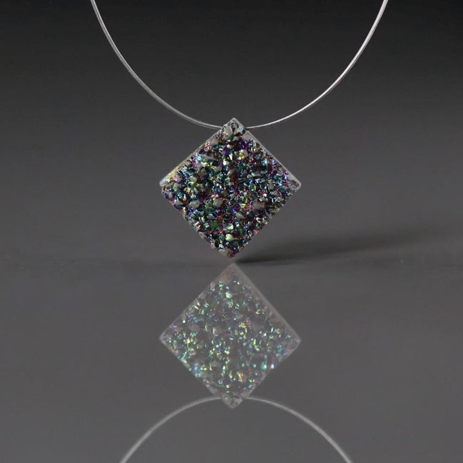 11mm Rare Mystic Druzy Square Briolette Beads Cushion Top Drilled 1 Pc Gemstone Beads for Jewelry Making DIY Earrings Necklace