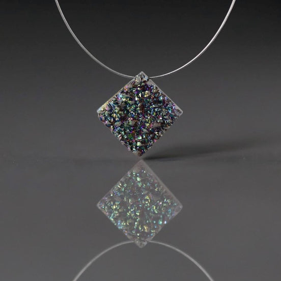 11mm Rare Mystic Druzy Square Briolette Beads Cushion Top Drilled 1 Pc Gemstone Beads for Jewelry Making DIY Earrings Necklace