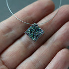 11mm Rare Mystic Druzy Square Bead - Briolette Natural Gemstone 1 Pc