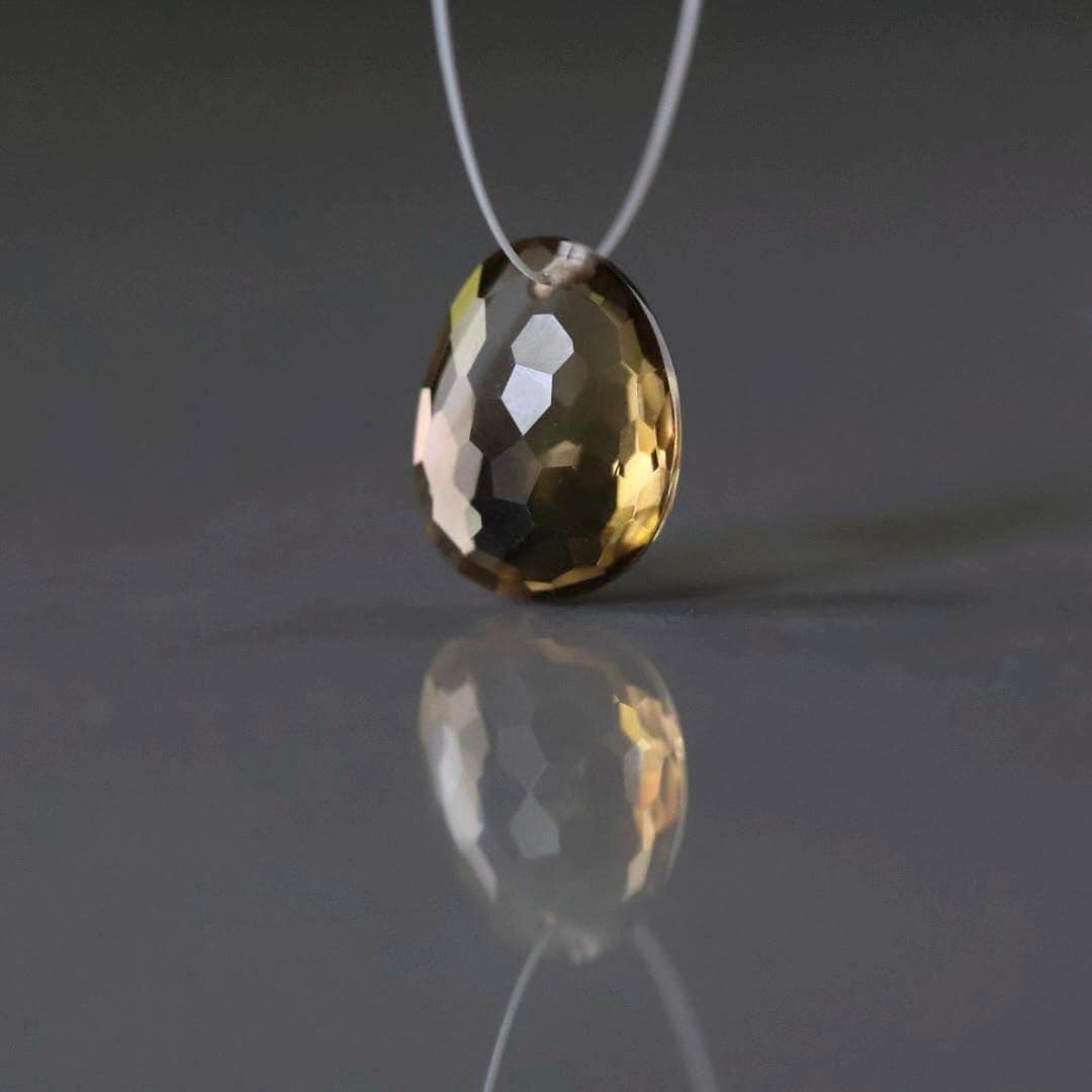 Bi Color Dark Citrine Bead Oval Faceted Bead Top Center Drilled 11x14mm 1 Pcs Jewelry Making DIY Necklace Earrings November birthstone