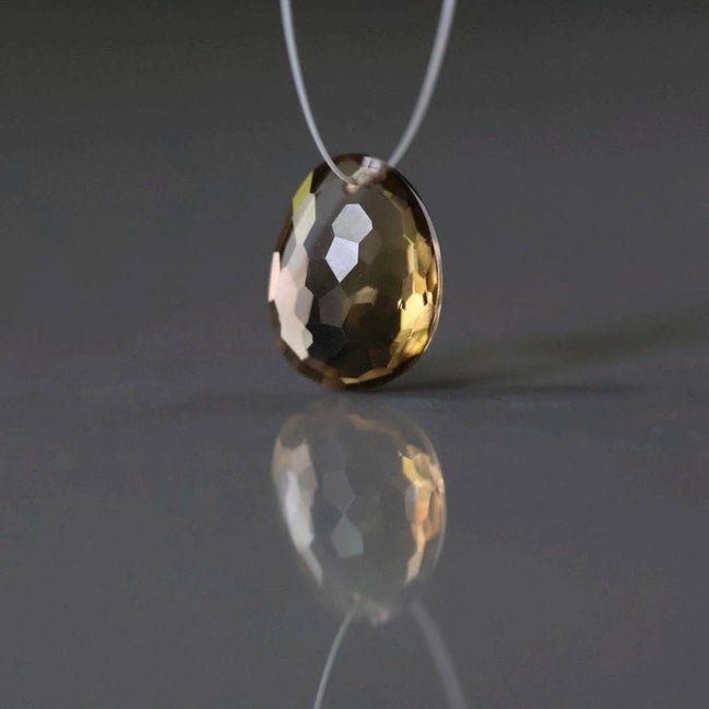 Bi Color Dark Citrine Bead Oval Faceted Bead Top Center Drilled 11x14mm 1 Pcs Jewelry Making DIY Necklace Earrings November birthstone