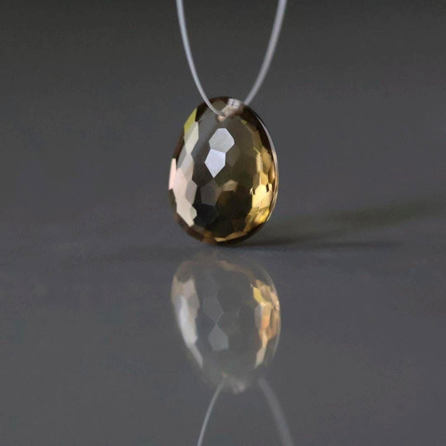 11x14mm Bi Color Dark Citrine Bead - Faceted Oval Natural Gemstone 1 Pc
