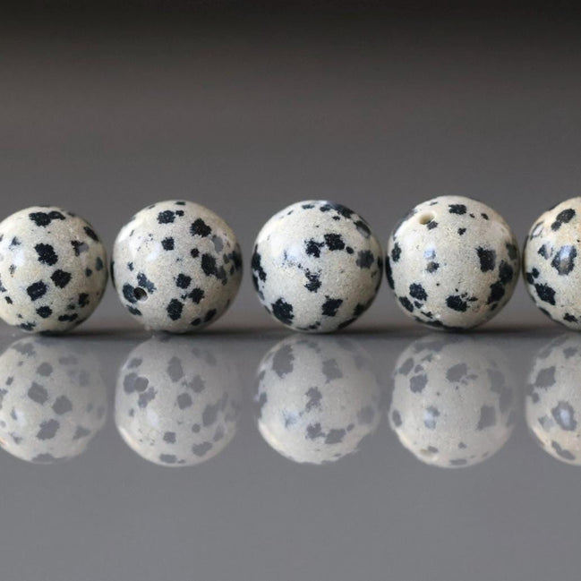 12mm Dalmatian Jasper Beads Smooth Genuine Small Spotted Jasper Kiwi Beads Gemstone Beads for Jewelry Making Beading Gift Crafter
