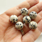 12mm Dalmatian Jasper Beads - Smooth Round Natural Gemstone