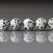 12mm Dalmatian Jasper Beads - Smooth Round Natural Gemstone