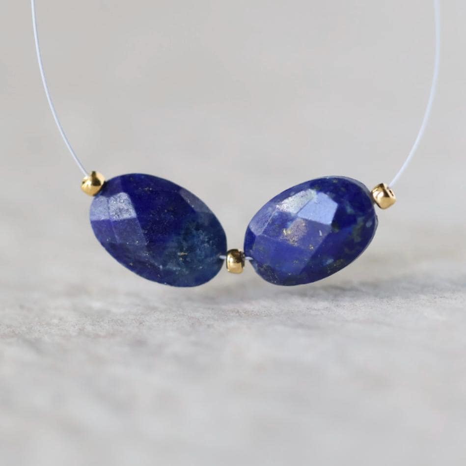 12mm Lapis lazuli Oval Beads Faceted Stones 2 PCs Natural Blue Gemstone for DIY Jewelry Making Supplies