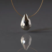 12mm Pyrite Briolette Bead Faceted Teardrop 1 Pcs Gemstone Beads Jewelry Making DIY Necklace Pendant