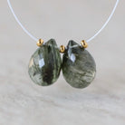 12mm Rare Green Rutilated Quartz Briolette Beads Faceted Teardrops Drops Rutile Natural Gemstone for DIY Jewelry Making