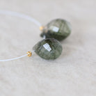 12mm Rare Green Rutilated Quartz Briolette Beads Faceted Teardrops Drops Rutile Natural Gemstone for DIY Jewelry Making