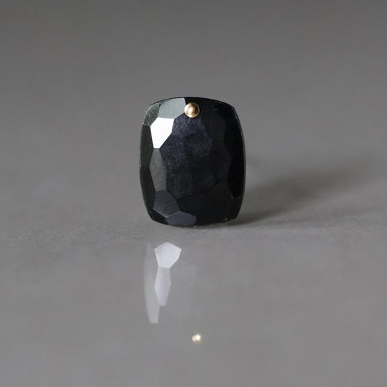 Black Onyx Faceted Bead Top Center Drilled Rectangular 12x15mm 1 Pcs Jewelry Making DIY Necklace Pendant