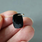 12x15mm Black Onyx Oval Beads – Faceted Top Center Drilled Natural Gemstone