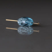 Large Santa Maria Aquamarine Oval Faceted Bead 12mm x 15mm Nugget Stone Chunk Gemstone Bead Jewelry Making Craft Gift Beads March Birthstone