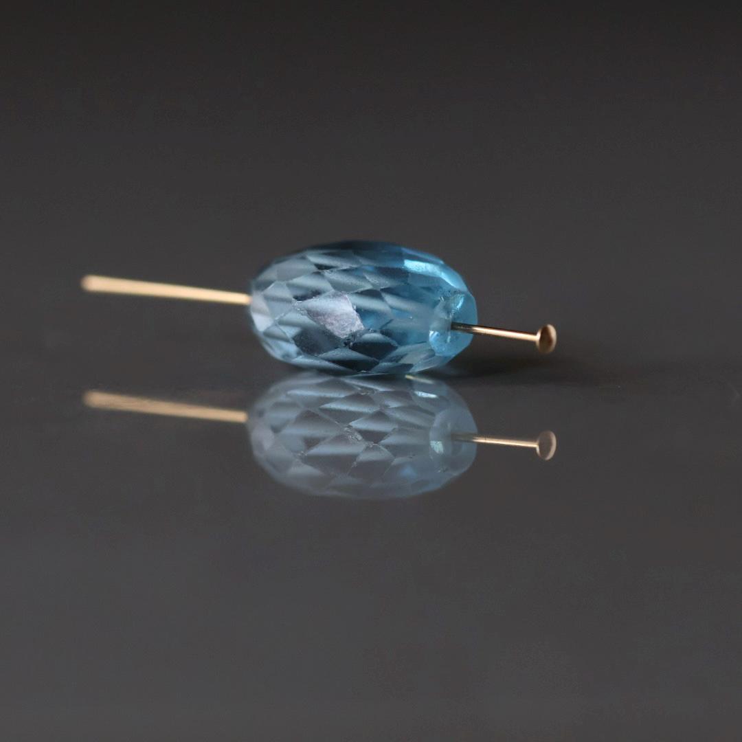Large Santa Maria Aquamarine Oval Faceted Bead 12mm x 15mm Nugget Stone Chunk Gemstone Bead Jewelry Making Craft Gift Beads March Birthstone