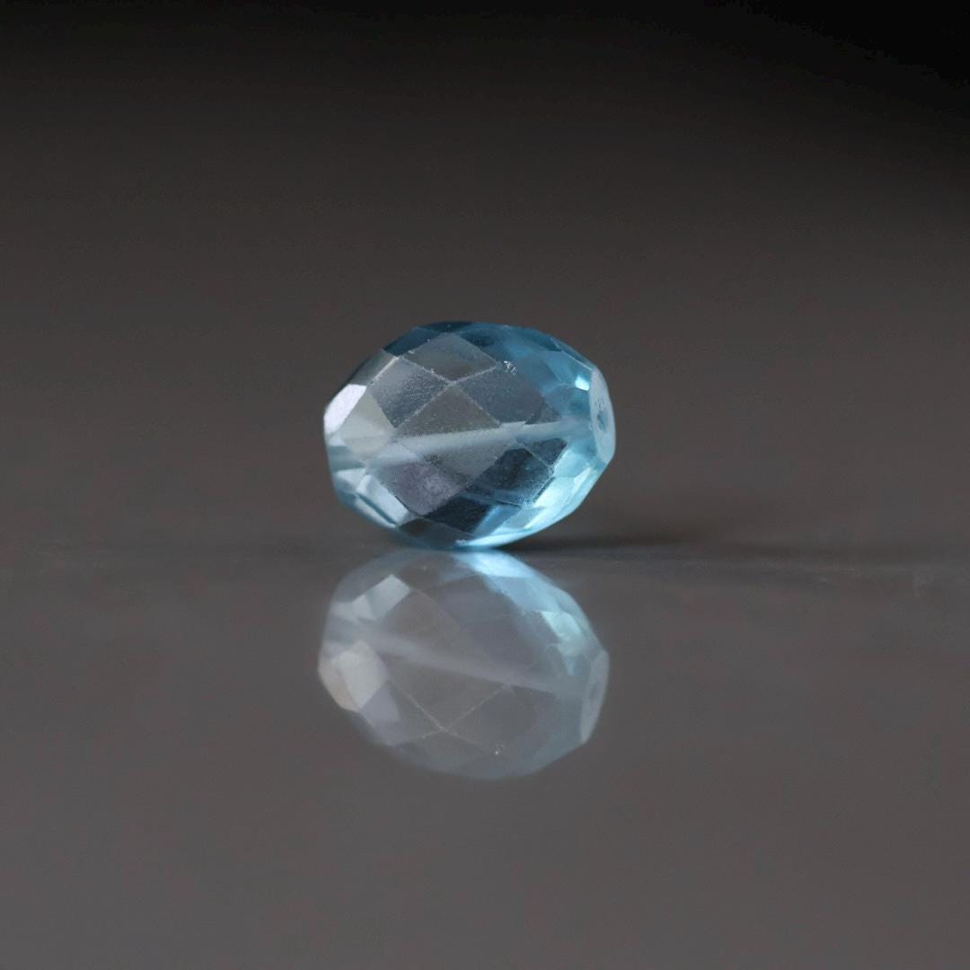 Large Santa Maria Aquamarine Oval Faceted Bead 12mm x 15mm Nugget Stone Chunk Gemstone Bead Jewelry Making Craft Gift Beads March Birthstone