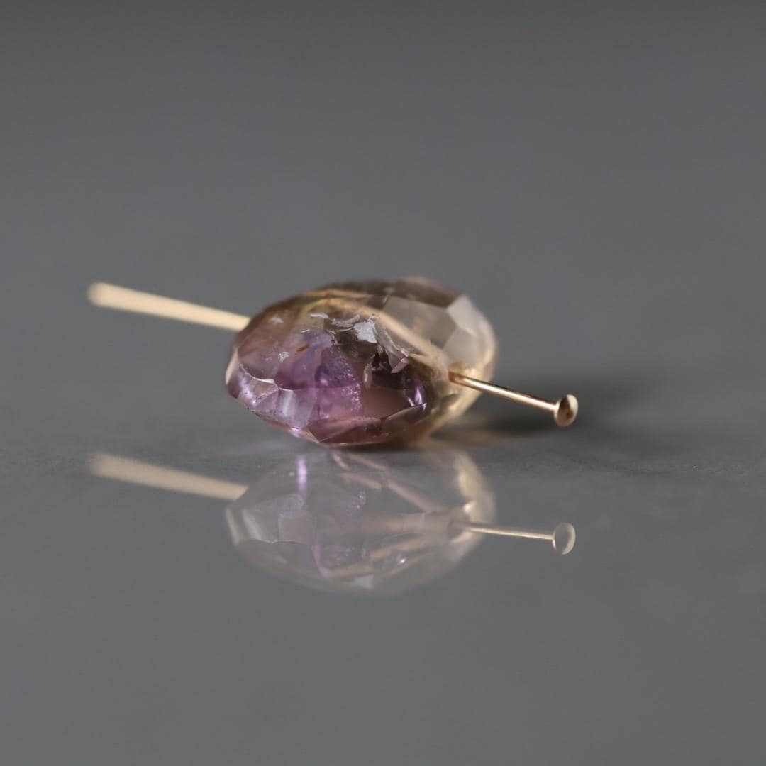 12x17mm AAA Ametrine Oval Bead Faceted Large Ametrine Bead 1 Pcs Gemstone Bead for DIY Jewelry Making Necklace Pendant