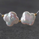 13mm AAA Freshwater Pearl Clover Beads Pair White Baroque Pearls 2 PCs DIY Jewelry Making