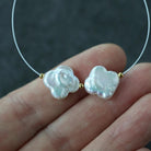 13mm AAA Freshwater Pearl Clover Beads Pair White Baroque Pearls 2 PCs DIY Jewelry Making