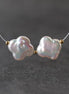 13mm AAA Freshwater Pearl Clover Beads Pair White Baroque Pearls 2 PCs DIY Jewelry Making