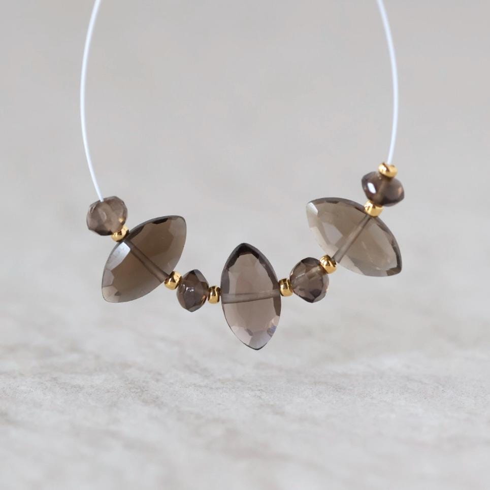 13mm AAA Smoky Quartz Marquise Beads Faceted Nuggets 5mm Brown Natural Gemstone for DIY Jewelry Making