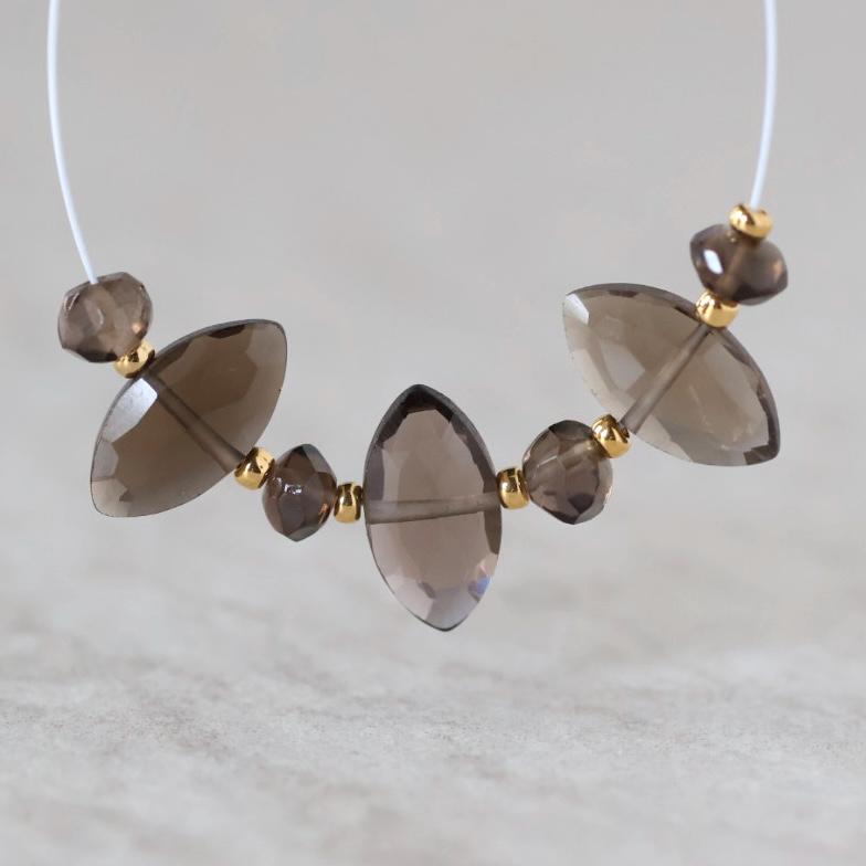 13mm AAA Smoky Quartz Marquise Beads Faceted Nuggets 5mm Brown Natural Gemstone for DIY Jewelry Making