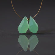 13mm AAA Australian Chrysoprase Briolette Beads Fancy Drops 2 PCs Mint Green Genuine Gemstone for Jewelry Making Beading Craft Gift Beads