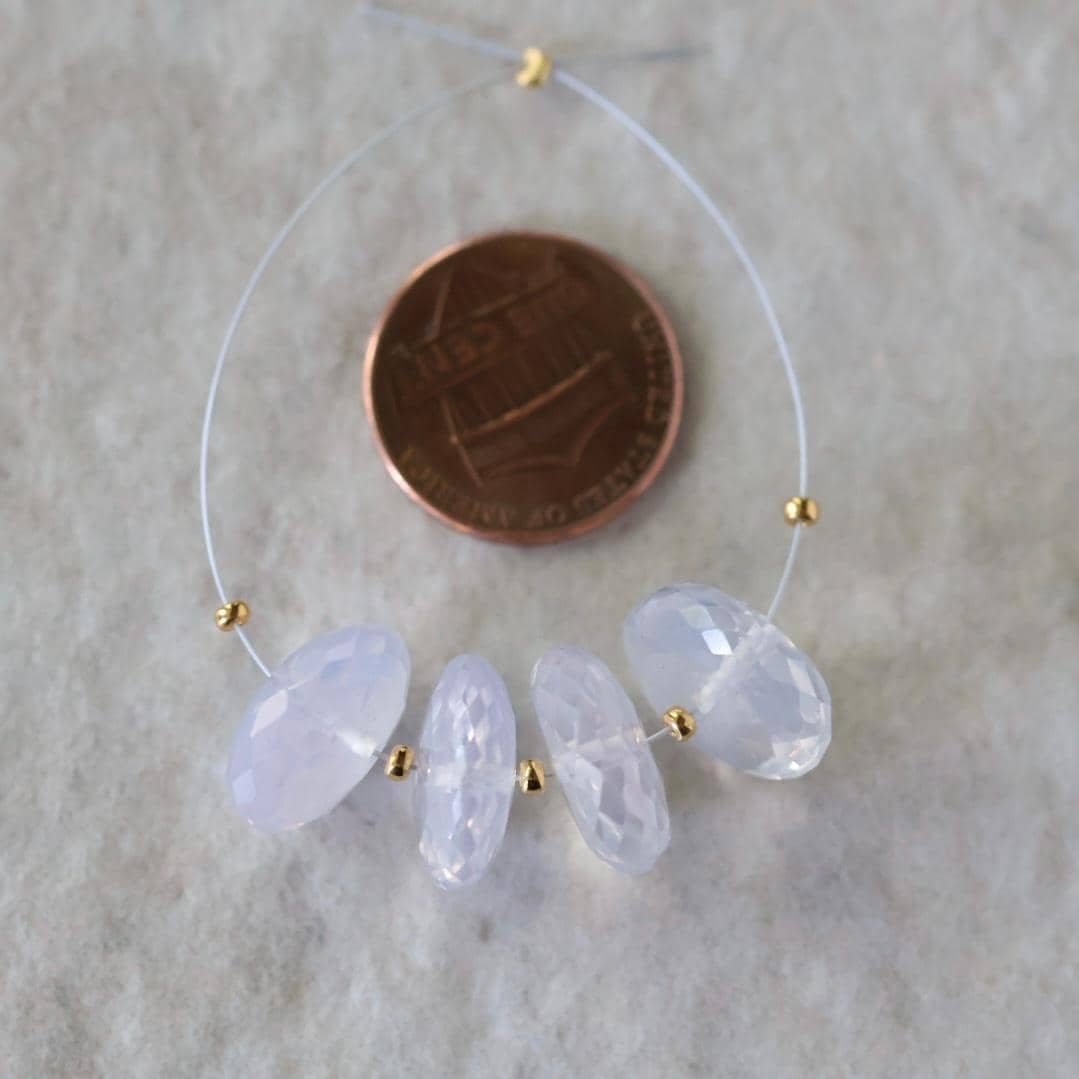 13mm Natural Scapolite Rondelle Beads Faceted 4 Pcs Gemstone Beads Lavender quartz Jewelry Making DIY Necklace November birthstone