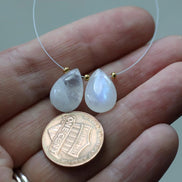 13mm Smooth Rainbow Moonstone Briolette Beads Teardrops Pear Drops for DIY Jewelry Making Earrings Supplies